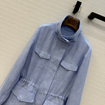 LP 25 Vest Blue Linen Polyester 272161