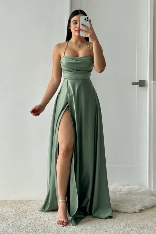 Strapless Long Prom Dress Sleeveless with Slit