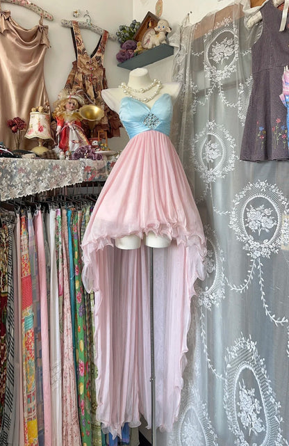 Charming Homecoming Dress Sweetheart Tulle Rinestone Hi-Lo Prom Dress Back to School Outfits Party Dress  D6192