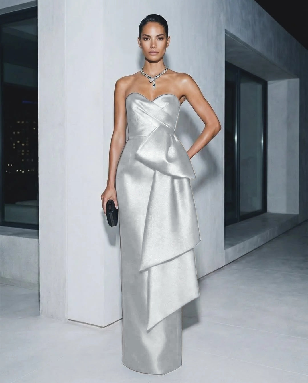 Elegant Sweetheart Sleeveless Evening Dress Floor Length Sheath