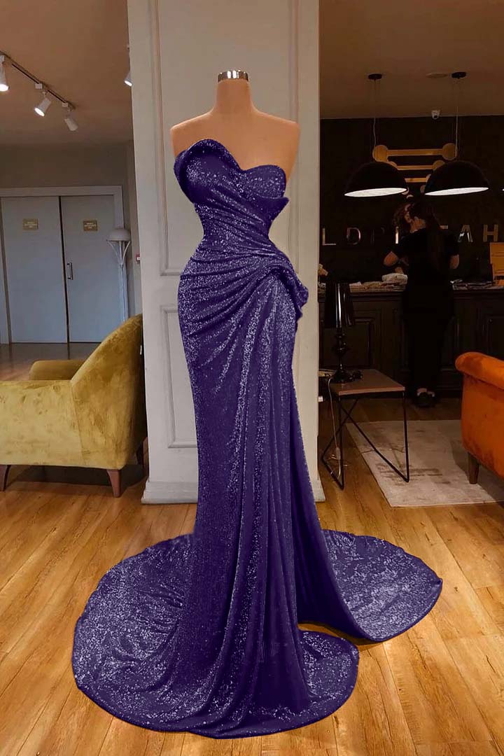 Sweetheart Mermaid Prom Dress Red With Sequins