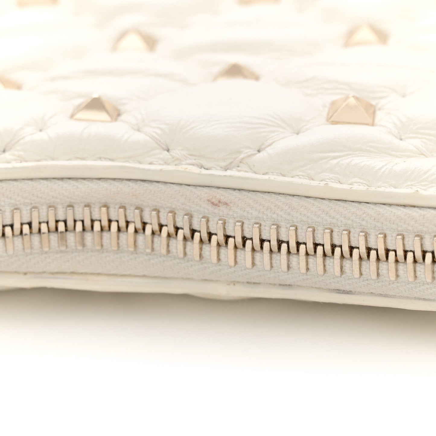 Nappa Small Rockstud Spike Hobo Ivory