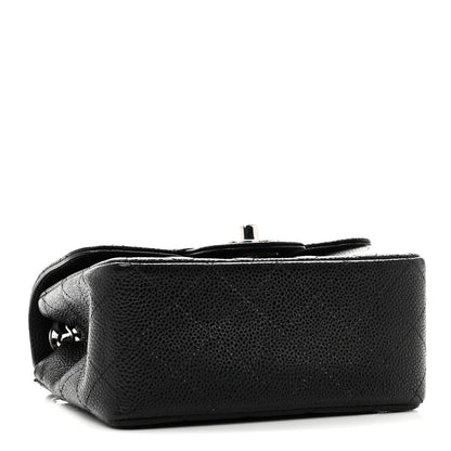 Caviar Quilted Mini Square Flap Black