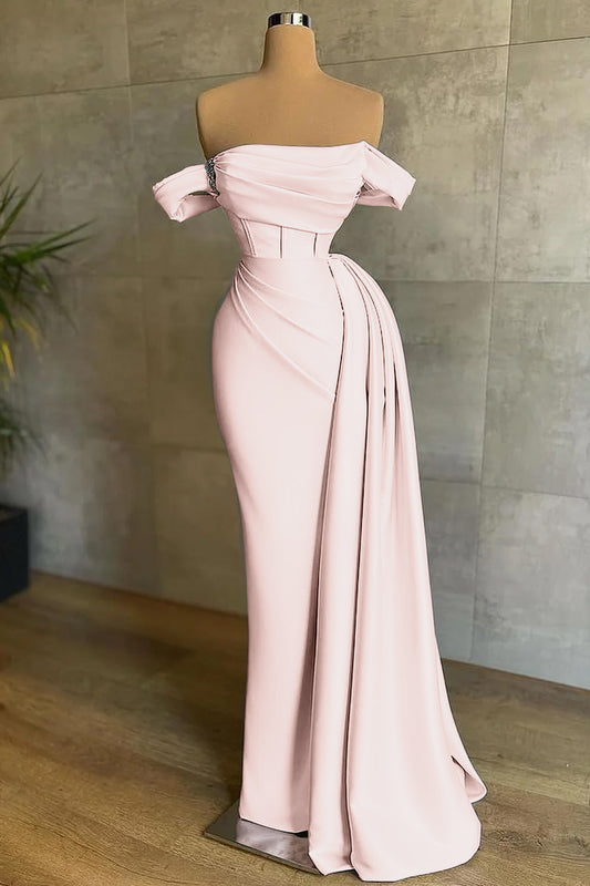 White Mermaid Prom Dress Off-The-Shoulder