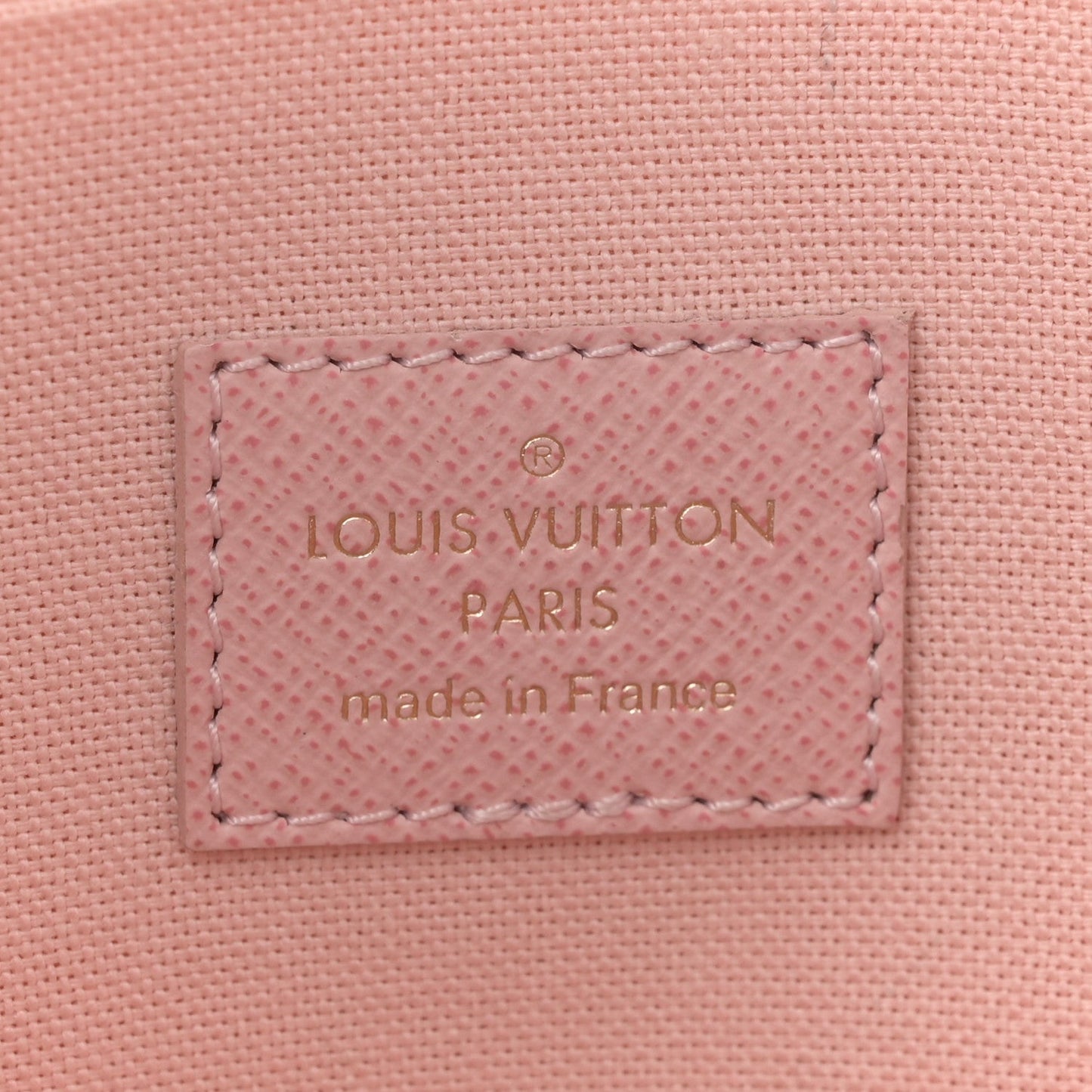 Damier Azur Pochette Felicie Chain Wallet Rose Ballerine