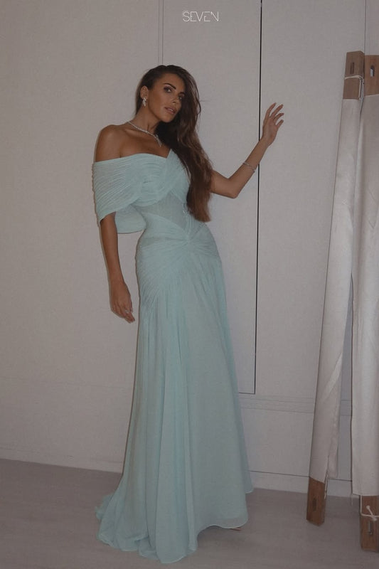 Chic Sleeveless Strapless Deep V Neck A Line Long Prom Dress