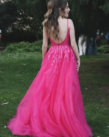 Sleeveless Spaghetti Straps Sweetheart A-Line Sequins Prom Dress