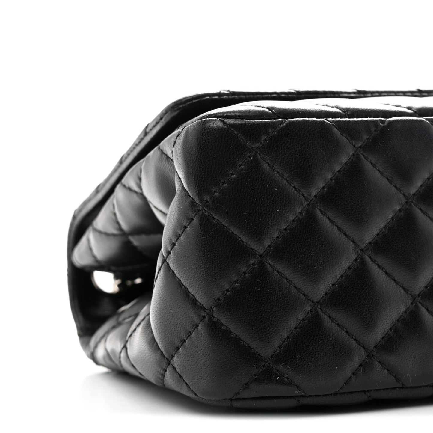 Lambskin Surpique Chevron Medium Single Flap Black