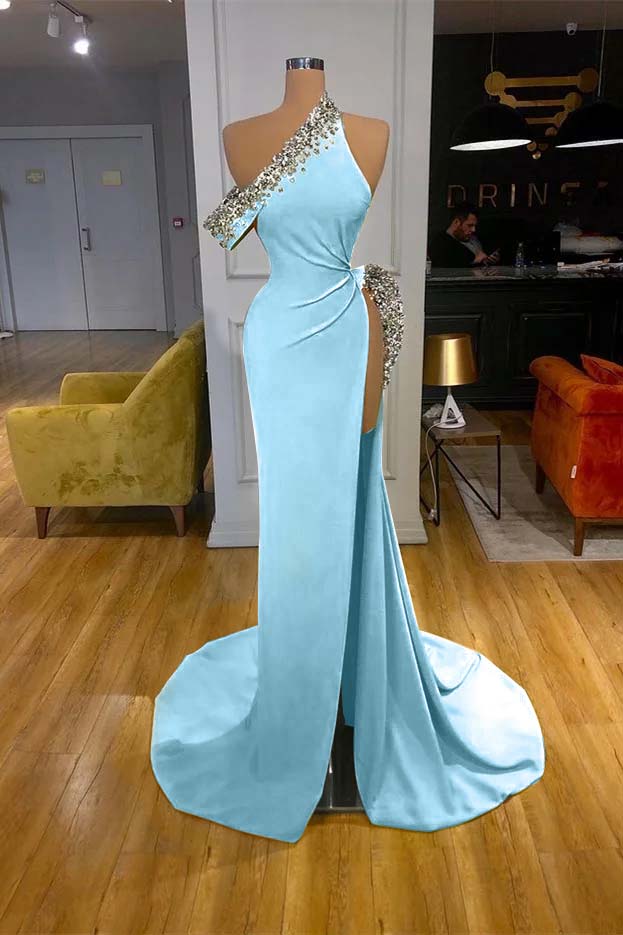 Mermaid Beadings Glorious Prom Dress Off-The-Shoulder With Slit