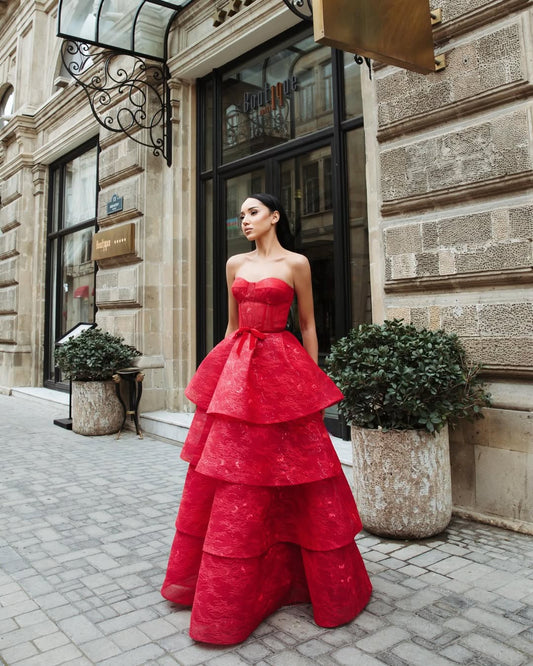 Red Sleeveless A Line Sweetheart Prom Dress With Sequins