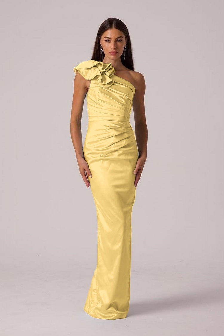Elegant Sleeveless Mermaid One Shoulder Long Prom Dress