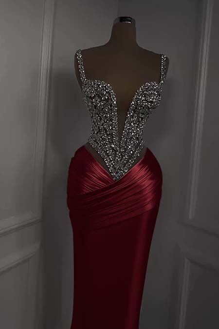 Charming White Satin Spaghetti Strap Sleeveless Pleated Prom Dress with Beadings