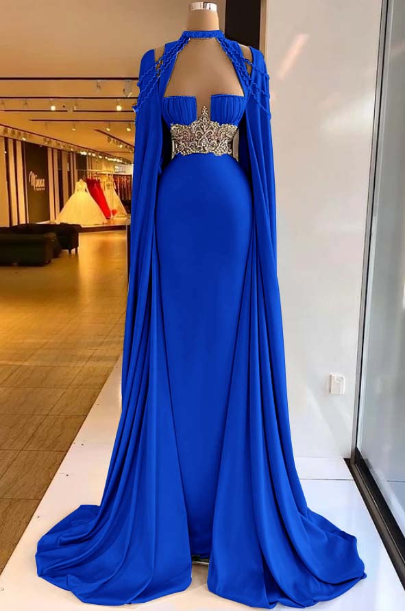 Elegant Straps Square Sage Green Mermaid Evening Dress With Beads