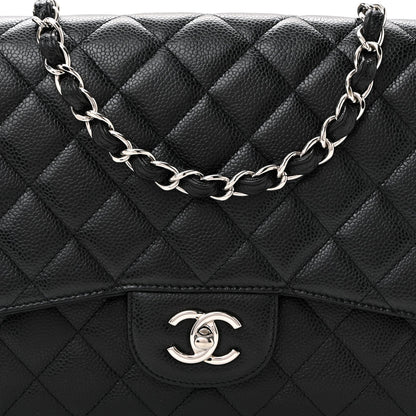 Caviar Quilted Jumbo Single Flap Black