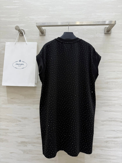 Prada 25 Diamond Dress Black Cotton
