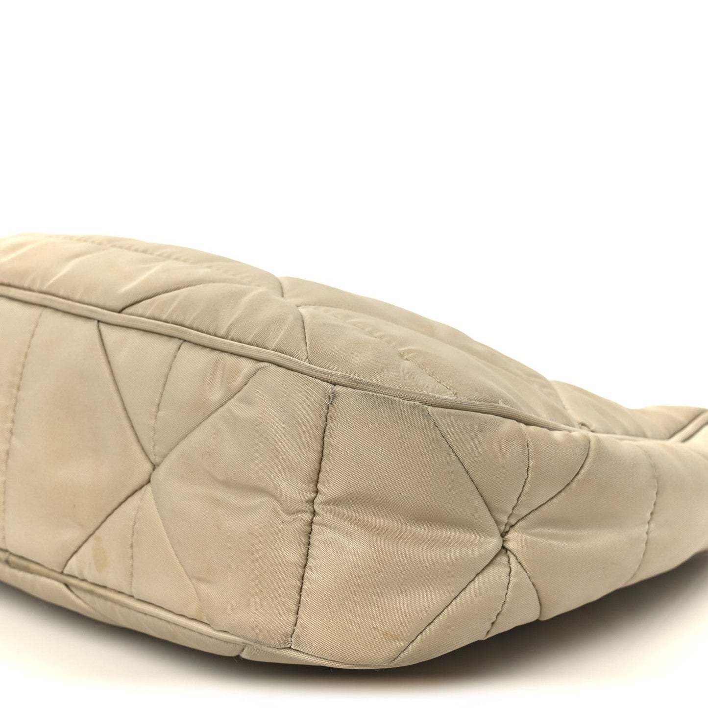 Re-Nylon Triangle Quilted Padded Patchwork System Shoulder Bag Deserto