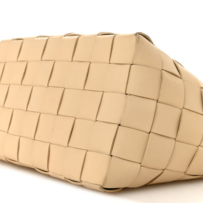 Lambskin Maxi Intrecciato Bowling Cassette Shoulder Bag Porridge