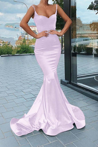 Black Spaghetti-Straps Mermaid Prom Dress