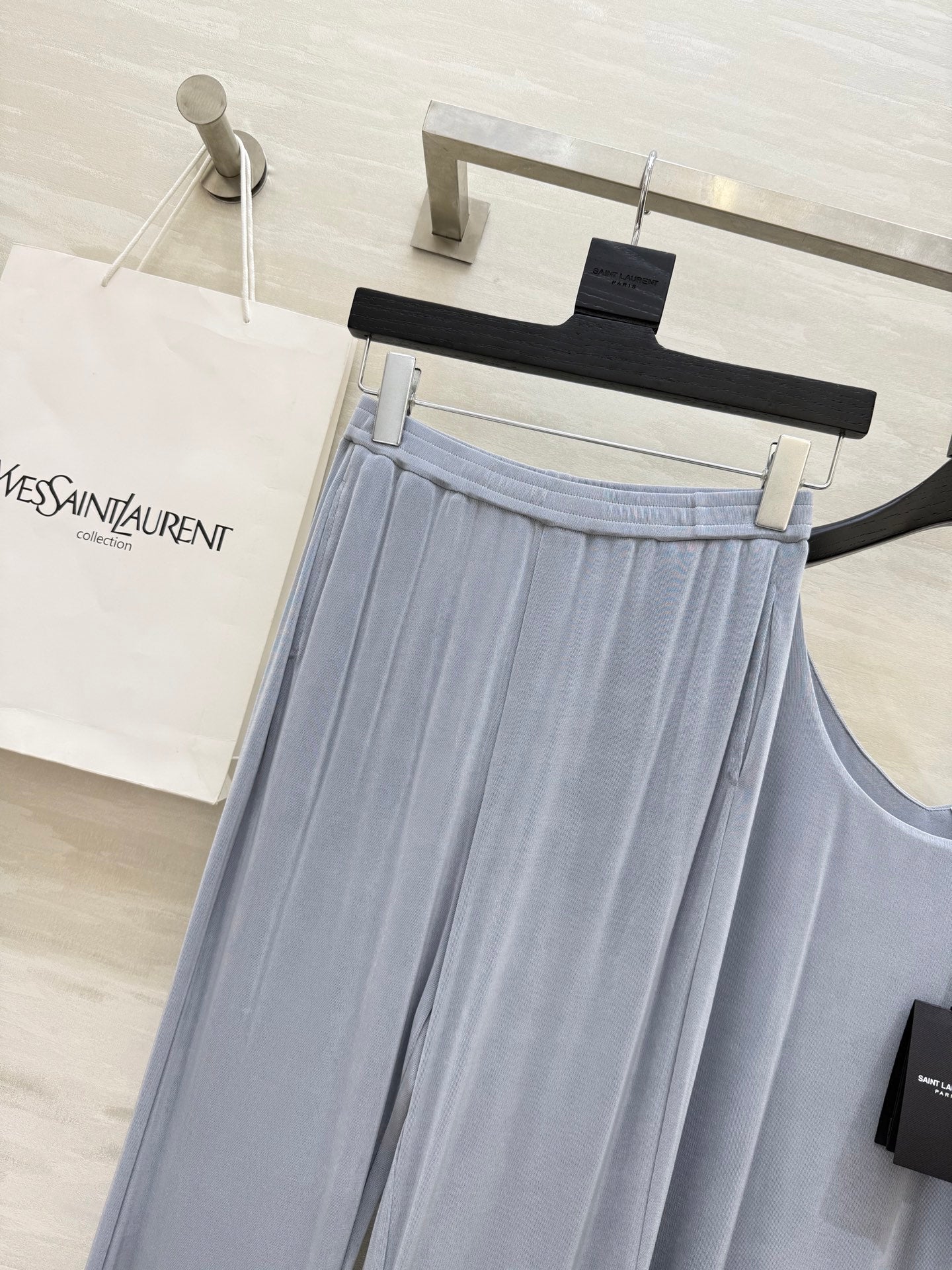 YSL 25 Vest Pant Set Pastel Blue Acetate
