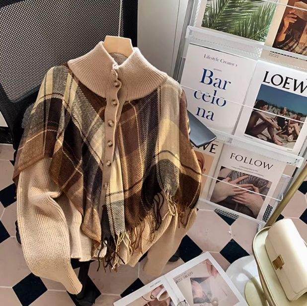 Diamond Tassel Shawl Long Sleeve Cardigan HZ1024