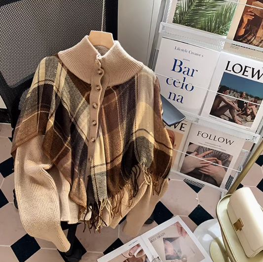Diamond Tassel Shawl Long Sleeve Cardigan HZ1024