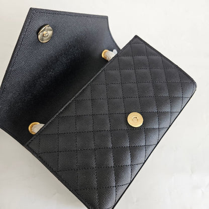 Saint Laurent Small Envelope Bag in Mix Matelassé Grain de Poudre Embossed Leather