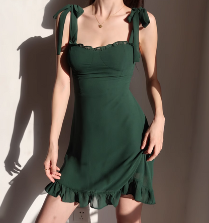dark green suspender dress HZ1024