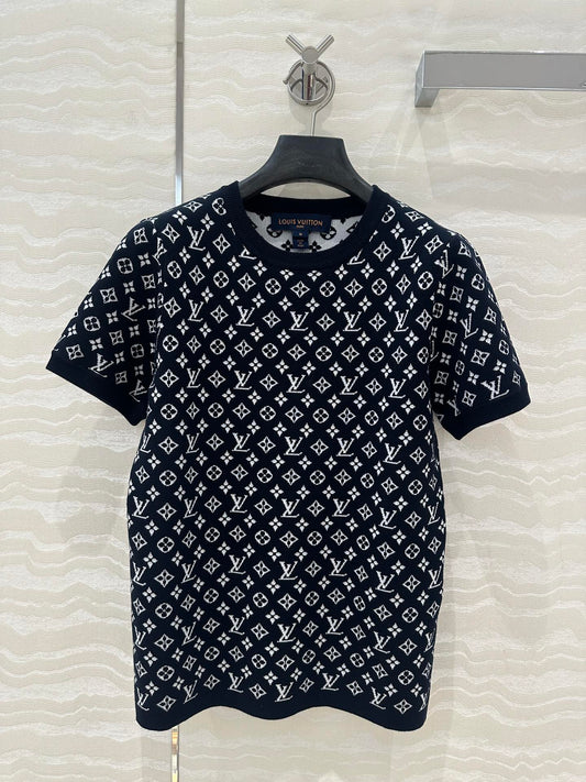 LV 25 T Shirt Black Cotton Cashmere