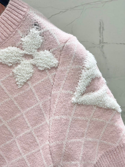 LV Flower T Shirt Pink Polyamide Wool