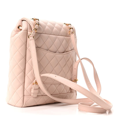 Calfskin Quilted Small Urban Spirit Backpack Beige
