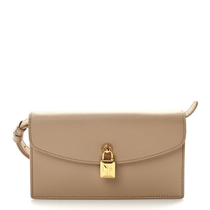 Grained Calfskin Extra Pochette Light Mastic Sun Gold