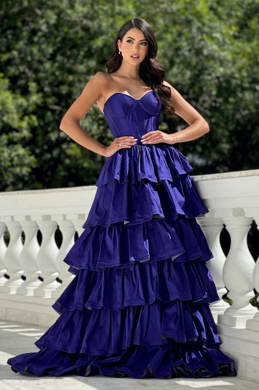 Sleeveless Starapless Sweetheart Long Prom Dress A-Line