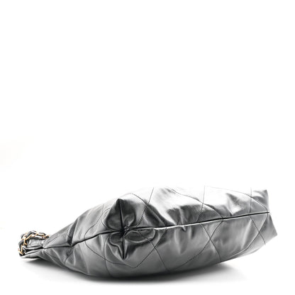 Shiny Calfskin Quilted Small Chanel 22 Black