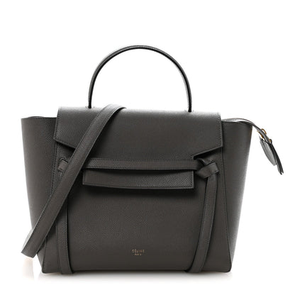 Baby Grained Calfskin Micro Belt Bag Grey