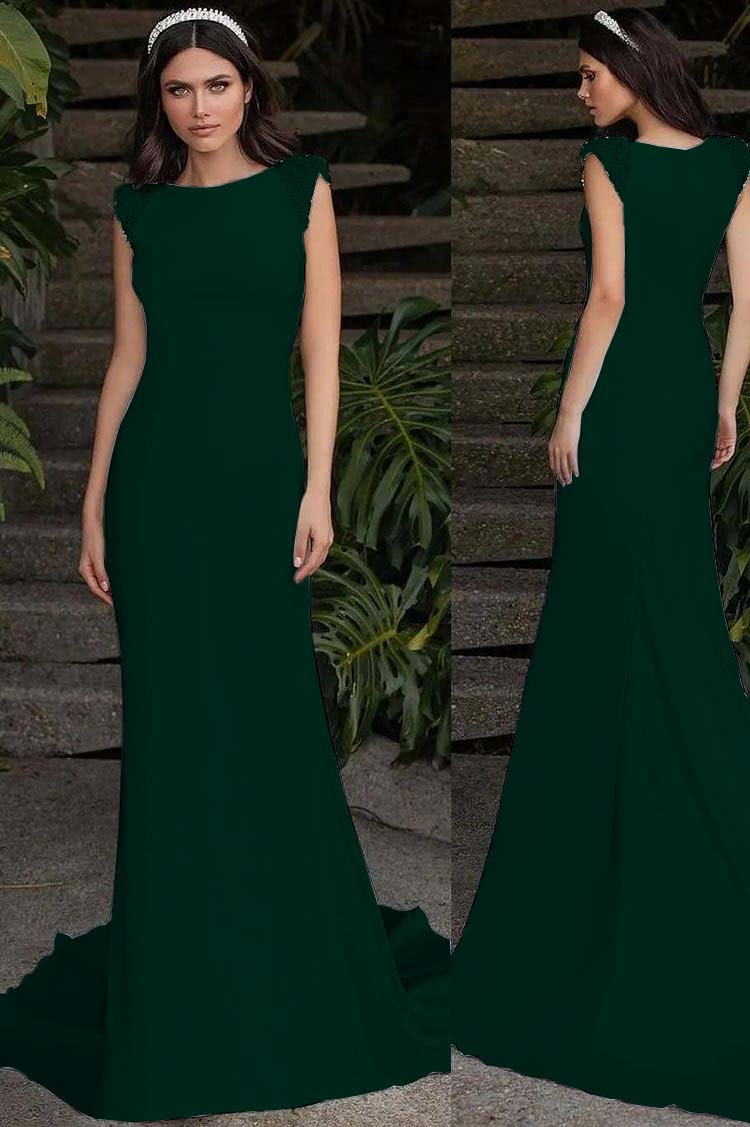 White Sleeveless Strapless Mermaid Long Prom Dress With Beading