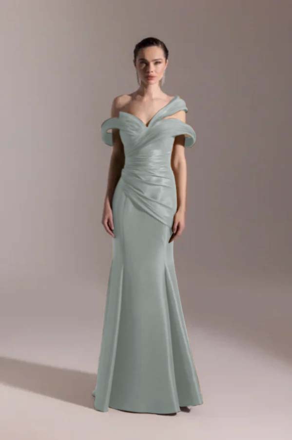 Strapless Off Shoulder Mermaid Sleeveless Prom Dress With Pleated