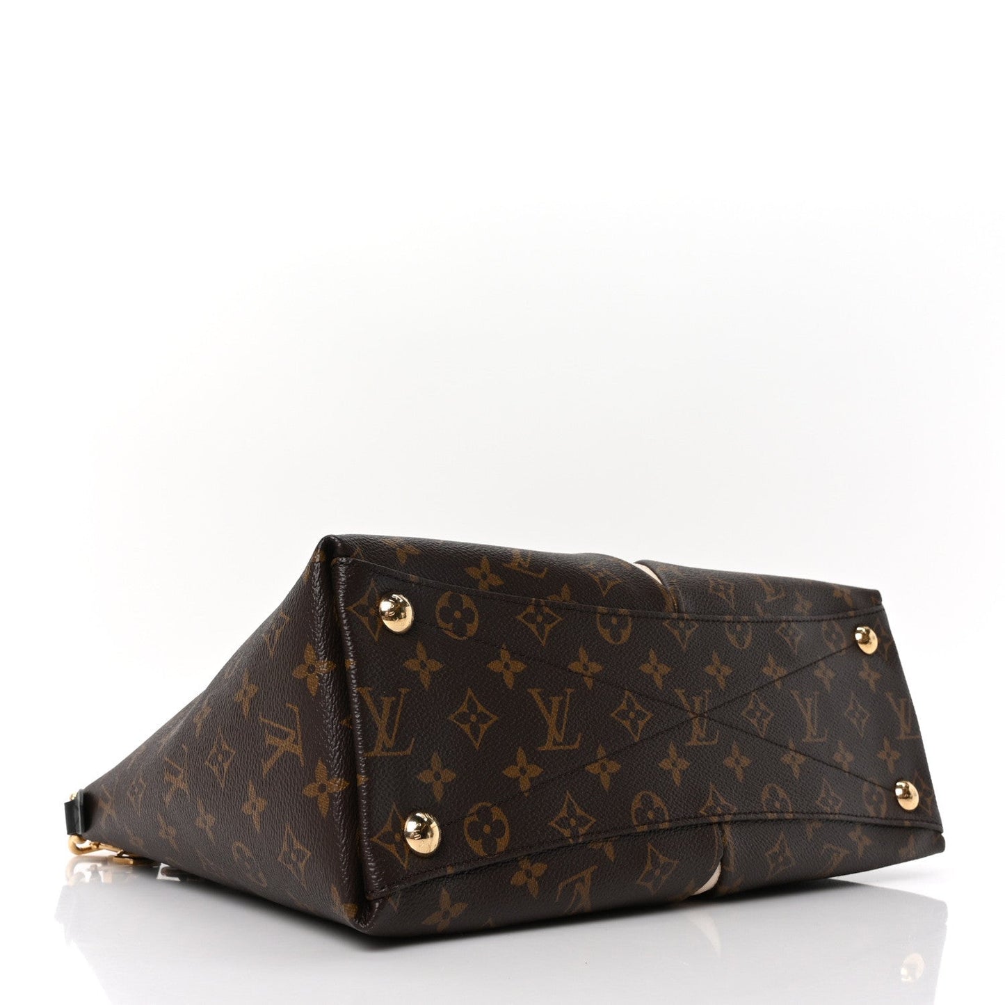 Monogram Braided V Tote MM Creme