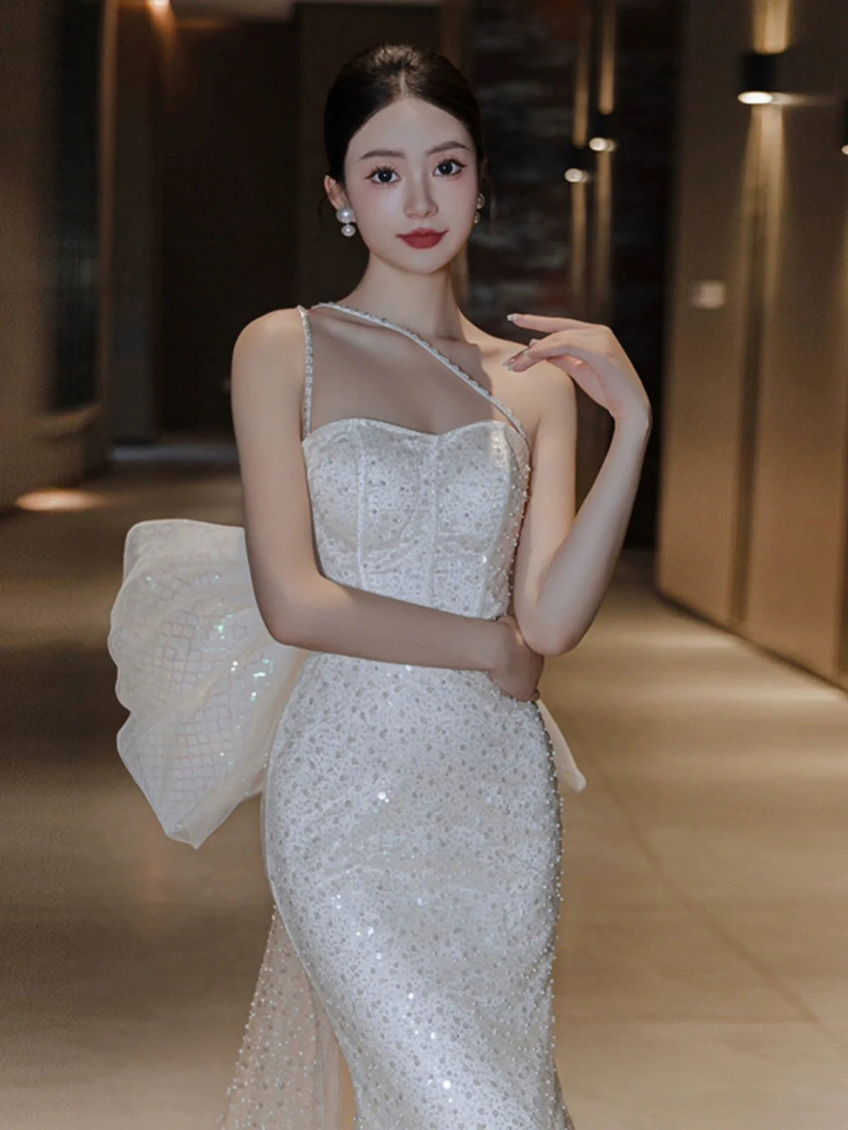 Sexy Mermaid Long Wedding Dress Evening Party Dresses    fg7703