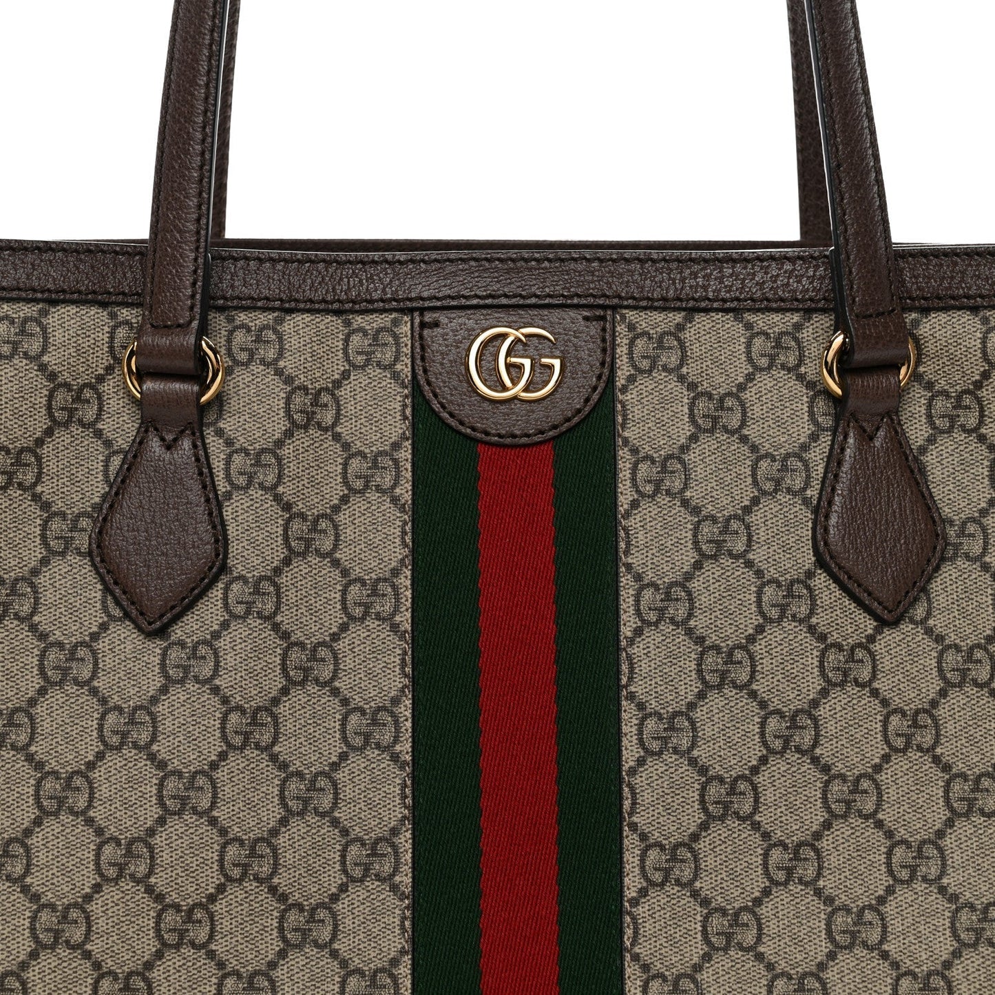 GG Supreme Monogram Medium Ophidia Shopping Tote Brown