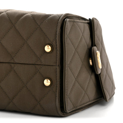 Canvas Quilted Small Chanel 25 Handbag Khaki