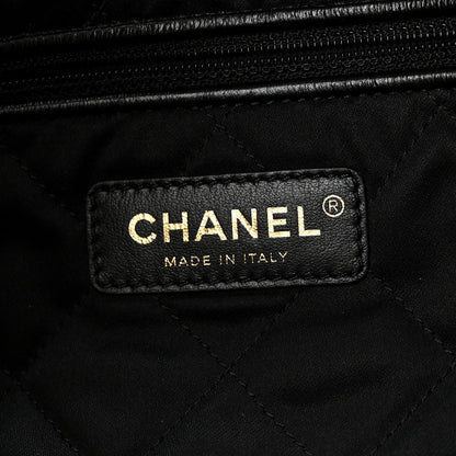 Shiny Calfskin Quilted Small Chanel 22 Black