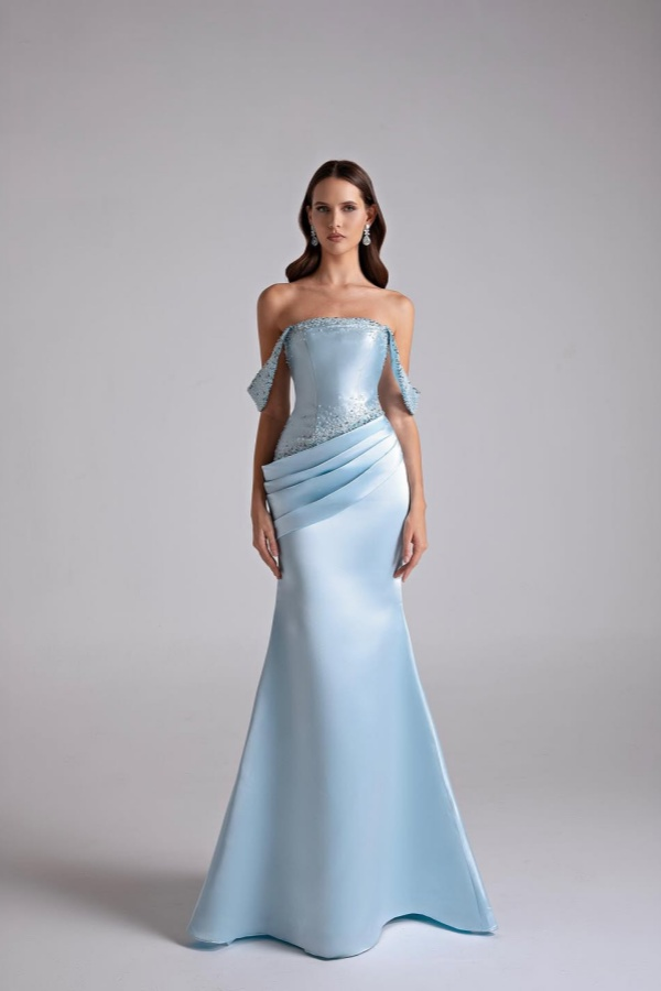 Sleeveless Sweetheart Strapless Off Shoulder A Line Long Prom Dress With Beading