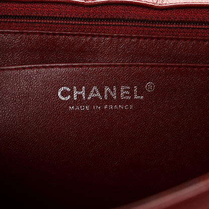 Caviar Quilted Jumbo Single Flap Dark Red