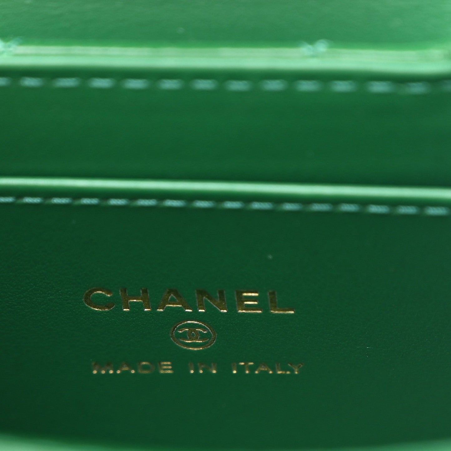 Shiny Aged Calfskin Quilted Mini Nano Kelly Shopper Green