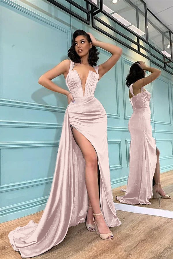 Dark Green Mermaid Evening Dress With Slit