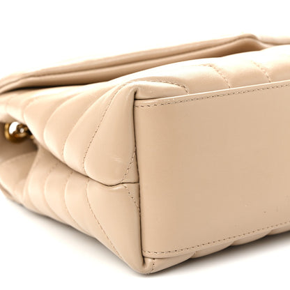 Calfskin Y Quilted Monogram Small Loulou Chain Satchel Dark Beige