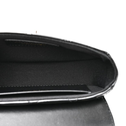 Patent Calfskin Quilted Mini Flap Black