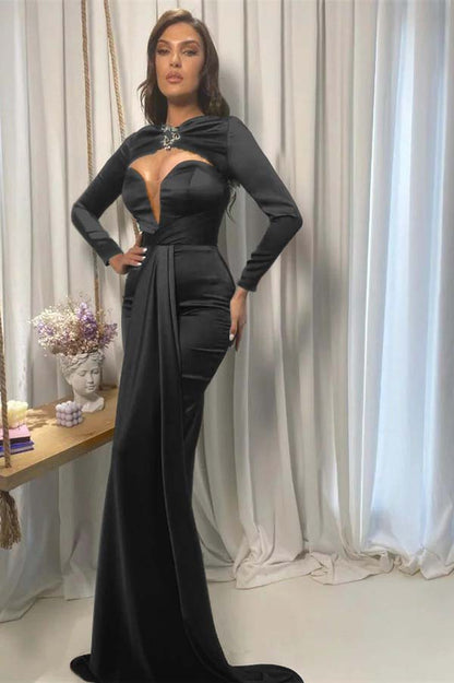 Sweetheart Mermaid Evening Dress Court With Cap Sleeves