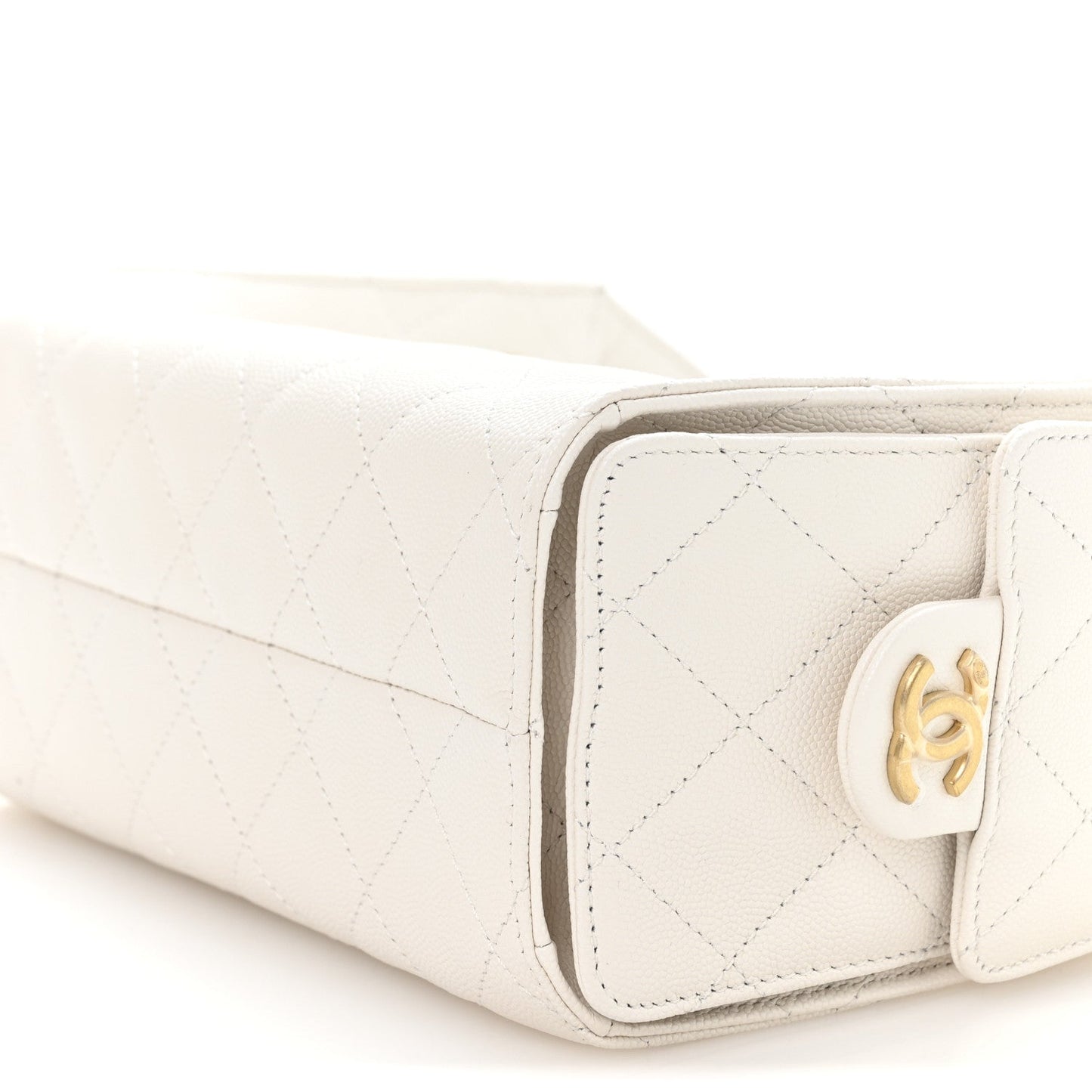 Caviar Quilted Mini Chanel 25 Handbag White