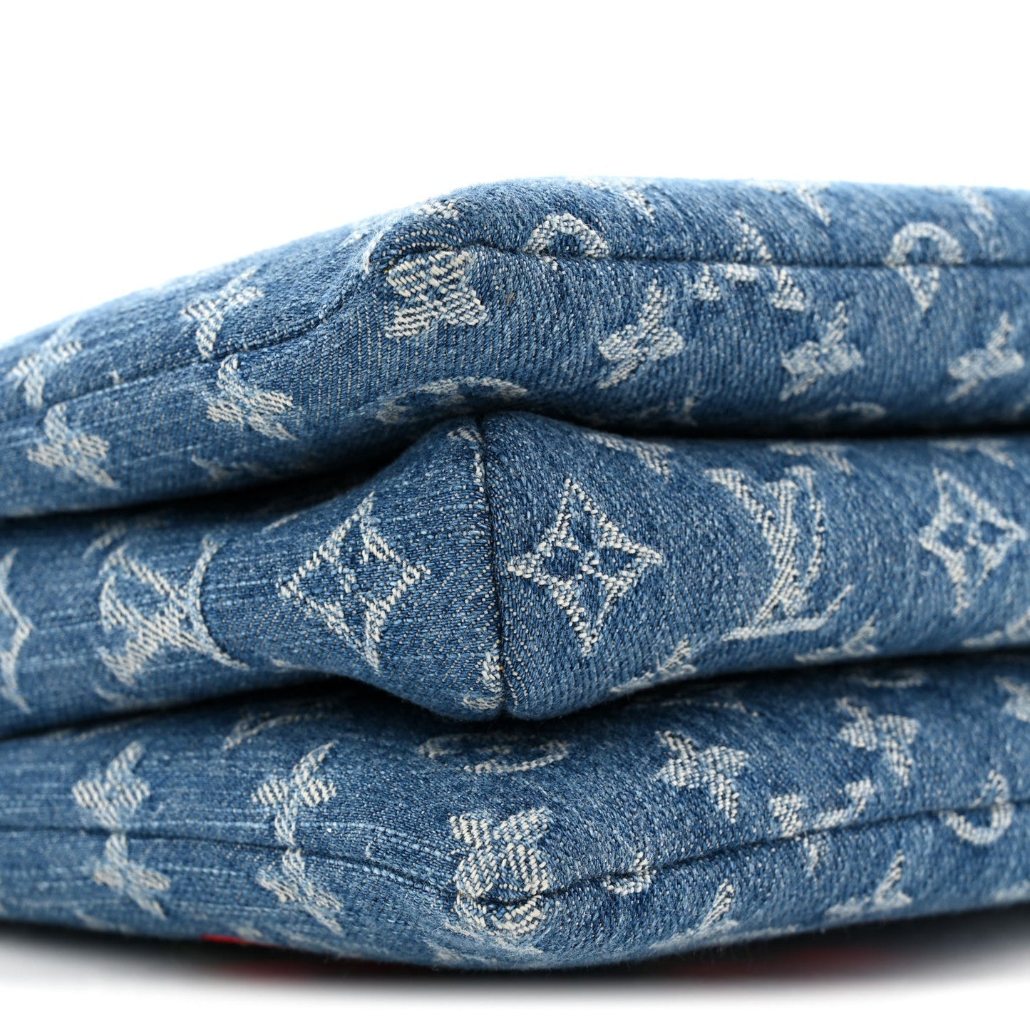 LV X TM Monogram Denim Cerises Coussin PM Blue